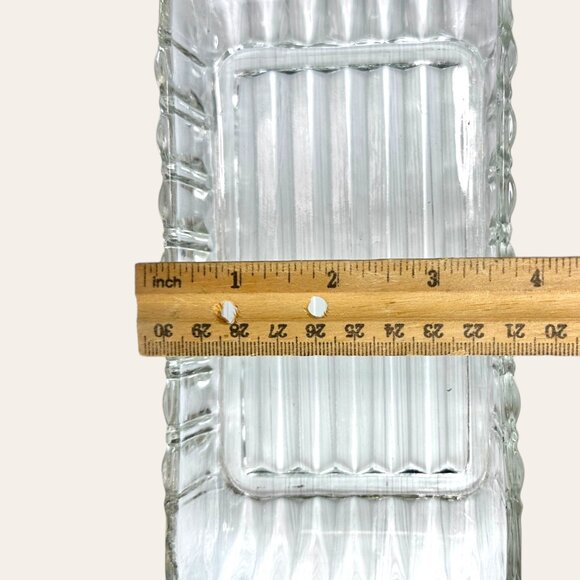 Anchor Hocking Glass A560 Relish Dish Vanity Fan Handles Scalloped Edges USA - Picture 8 of 10